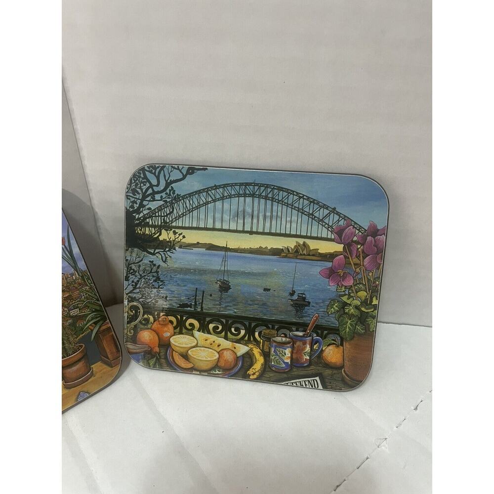 Jason Coasters New Zealand Artist Set of 6 Sydney Balconies CorkBack Vintage - Picture 7 of 8